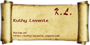 Kuthy Levente névjegykártya